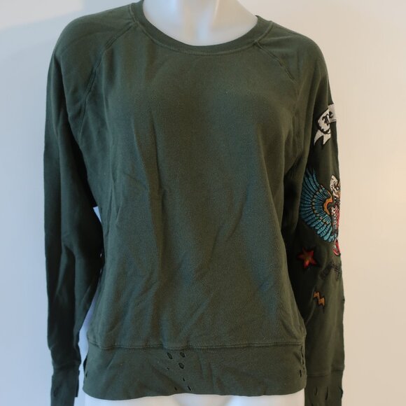 Womens Zadig & Voltaire Dark Green Multicolor Skeleton Graphic Sweatshirt Top M - Picture 9 of 16